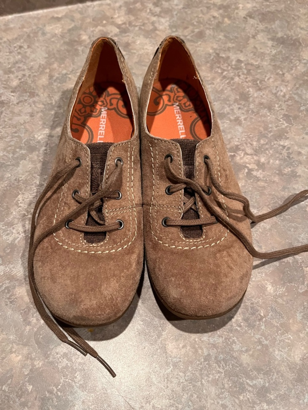 Merrell Women's Tan Suede Lace-Up Oxfords - Picture 2 of 6